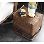 Прикроватный деревянный столик с 2-мя ящиками Moon Walnut Furniture варинант исполнения - 3 | Loft Concept в Москве