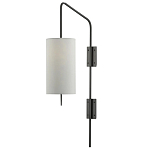 Бра чёрное с тканевым абажуром в форме цилиндра Rough Beauty варинант исполнения - 3 | Loft Concept в Москве