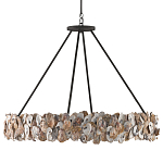 Люстра круглая с абажуром из устричных раковин Sea Ravens варинант исполнения - 3 | Loft Concept в Москве