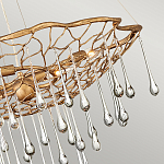 Люстра подвесная золотого цвета с металлическим сетчатым основанием и стеклянными каплевидными подвесками Hinkley варинант исполнения - 4 | Loft Concept в Москве