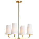 Люстра золотая с белыми тканевыми абажурами Coolness варинант исполнения - 2 | Loft Concept в Москве