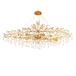 Люстра круглая подвесная с декором в виде ветвей и прозрачных подвесок из стекла в форме капель Droplet Chandelier варинант исполнения - 1 | Loft Concept в Москве