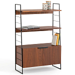 Стеллаж из стали и орехового дерева Derek Wood Rack варинант исполнения - 1 | Loft Concept в Москве