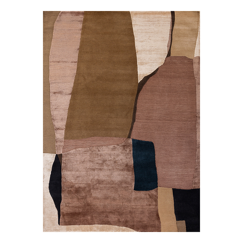 Ковер шелк Manhattan Wool Silk Carpet IV Розовый Оливковый Бежевый в Москве | Loft Concept 
