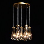 Люстра с 7-ю прозрачными плафонами из стекла в форме капли Lucid Rain  варинант исполнения - 3 | Loft Concept в Москве