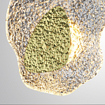 Бра с рельефным волнообразным стеклянным плафоном и вставкой из мрамора Liquid Stone варинант исполнения - 5 | Loft Concept в Москве