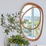 Ассиметричное зеркало в дубовой раме Infinity Symbol варинант исполнения - 2 | Loft Concept в Москве