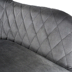 Стул с мягкой серой обивкой из велюра и подъемно-поворотным механизмом на черных колесиках Harper Gray варинант исполнения - 3 | Loft Concept в Москве