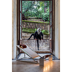 Дизайнерское кресло на металлическом каркасе с подставкой для ног Poltronova Mies Armchair варинант исполнения - 7 | Loft Concept в Москве