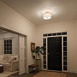 Потолочный светильник с двойным цилиндрическим плафоном из белого стекла и прозрачной органзы Kichler варинант исполнения - 10 | Loft Concept в Москве