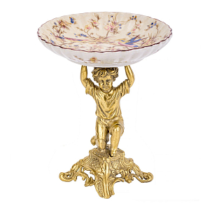 Чаша с цветочным орнаментом на ножке в виде бронзового ангела Eden Garden