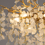 Люстра подвесная золотого цвета с декоративными ветвями и прозрачными рельефными подвесками FAIRYTREE Light варинант исполнения - 5 | Loft Concept в Москве