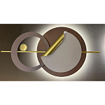 Бра круглое светодиодное в матовых оттенках коричневого и золотого цвета Kosmikos варинант исполнения - 1 | Loft Concept в Москве