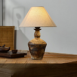 Настольная лампа с керамическим фактурным основанием и тканевым абажуром Eastern Tale варинант исполнения - 5 | Loft Concept в Москве