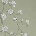 Обои ручная роспись Magnolia Canopy Colourway SC-287 on Aquamarine slub silk варинант исполнения - 2 | Loft Concept в Москве