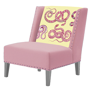 FUN Armchair Snakes Pink-Yellow  Дизайнерское кресло с цветным принтом 