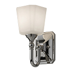 Бра для ванных комнат с белым матовым плафоном квадратной формы на основании цвета хром Feiss варинант исполнения - 1 | Loft Concept в Москве