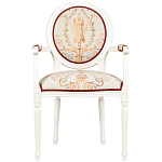 Полукресло из массива бука бежевое с растительным орнаментом Raffael Angel Beige Chair варинант исполнения - 1 | Loft Concept в Москве