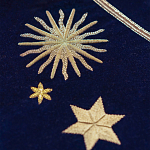 Обои с вышивкой ручной работы Cosmos Original colourway on velvet варинант исполнения - 3 | Loft Concept в Москве