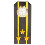 Часы подарочные настольные в виде погона ВМФ из натурального камня Змеевик Military Clock варинант исполнения - 6 | Loft Concept в Москве