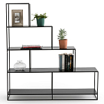 Ступенчатый стеллаж Menzie Steps Metal Rack Black варинант исполнения - 3 | Loft Concept в Москве