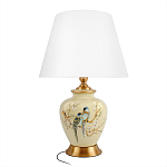 Настольная лампа бежевая с изображением птиц Slip Away варинант исполнения - 1 | Loft Concept в Москве