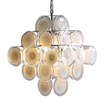 Люстра  с каскадом из круглых декоративных элементов  White Clear Glass Chandelier варинант исполнения - 6 | Loft Concept в Москве