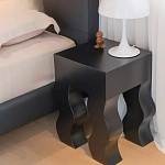 Дизайнерский журнальный стол чёрный с ножками волнистой формы Egopi варинант исполнения - 2 | Loft Concept в Москве