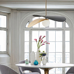 Люстра круглая с 2-мя металлическими абажурами Andromeda варинант исполнения - 7 | Loft Concept в Москве