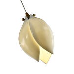 Подвесной светильник светодиодный с белым плафоном в виде цветка из фарфора и стали Flower Light Gold варинант исполнения - 3 | Loft Concept в Москве