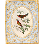 Декоративный постер с изображением птиц в раме с рельефным растительным узором Blooming Birds Poster варинант исполнения - 7 | Loft Concept в Москве