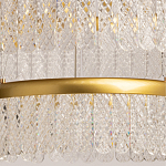 Люстра двухъярусная с золотого цвета и прозрачными подвесками Pettico варинант исполнения - 4 | Loft Concept в Москве