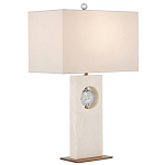 Настольная лампа из мрамора с тканевым прямоугольным абажуром Eternity варинант исполнения - 3 | Loft Concept в Москве