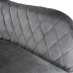 Барный стул со спинкой и подлокотниками на 4-х металлических ножках Douglas Rhombus Серый Велюр варинант исполнения - 4 | Loft Concept в Москве