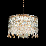 Люстра круглая с хрустальными подвесками на золотистом каркасе Roul Crystal Light варинант исполнения - 6 | Loft Concept в Москве