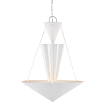 Люстра светодиодная белая геометрической формы с рифленым плафоном White Geometric Lamps варинант исполнения - 1 | Loft Concept в Москве