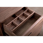 Прикроватный столик деревянный с 2-мя ящиками Moon Walnut Furniture варинант исполнения - 3 | Loft Concept в Москве