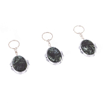 Зеркало брелок карманное двухстороннее из натурального камня Серафинит Stone Mirrors варинант исполнения - 4 | Loft Concept в Москве