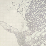 Обои ручная роспись в стиле Арт-деко Whistler Peacocks Special Colourway on 12 Carat White Gold gilded silk варинант исполнения - 2 | Loft Concept в Москве