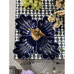 Менажница темно-синяя фарфоровая с бронзовой фигуркой ангела Eden Garden варинант исполнения - 3 | Loft Concept в Москве