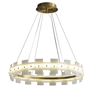 Дизайнерская светодиодная люстра с пластинами из натурального мрамора Marble Plates Chandelier