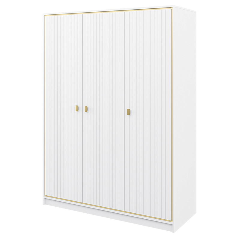 Шкаф белый трёхдверный для одежды Antique Order Белый Золотой в Москве | Loft Concept 