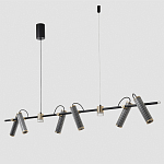 Люстра с 8-ю цилиндрическими плафонами на магнитном креплении и черным металлическим основанием Bronze Concert варинант исполнения - 2 | Loft Concept в Москве