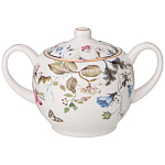 Чайный сервиз из фарфора белый с рисунком цветов на 6 персон 14 предметов Garden Whisper Porcelain Set  варинант исполнения - 3 | Loft Concept в Москве