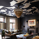 Обои ручная роспись в стиле Арт-деко Symphony Original colourway on Flint silk dupion варинант исполнения - 3 | Loft Concept в Москве