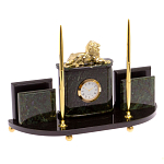 Настольный канцелярский набор из нефрита с декором в виде льва Golden Lion варинант исполнения - 2 | Loft Concept в Москве