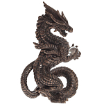 Декоративная статуэтка Дракон Dark Bronze Dragon Holding Sphere Statuette варинант исполнения - 1 | Loft Concept в Москве