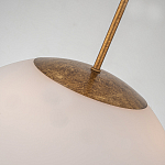 Подвесной светильник золотого цвета с полусферическим опаловым плафоном и декоративным элементом Elstead Lighting варинант исполнения - 5 | Loft Concept в Москве