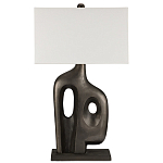 Настольная лампа с прямоугольным тканевым абажуром на фигурном каркасе Brutilist  варинант исполнения - 4 | Loft Concept в Москве