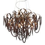 Люстра подвесная с объемной композицией из скрученных лент и металлических цепочек Atlantis Chain варинант исполнения - 1 | Loft Concept в Москве